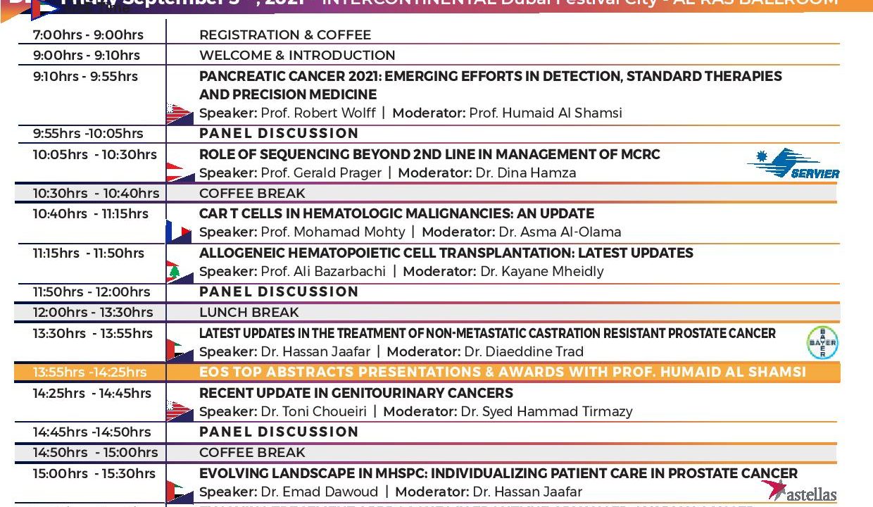 2nd EOS Annual Conference - Agenda - EOS | Emirates Oncology Society